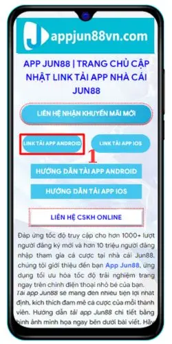 Bước 1 tảI Jun88 về điện thoại Android